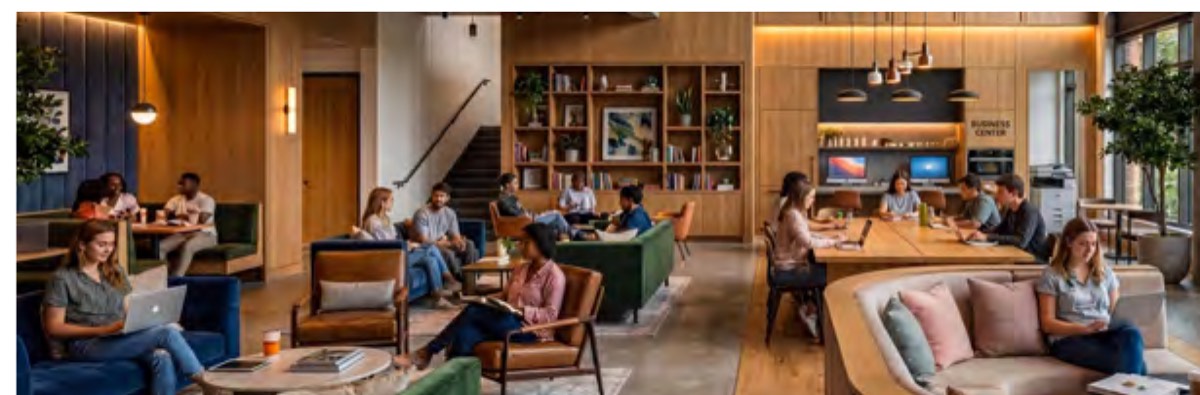 2885 Aurora collaborative study room rendering